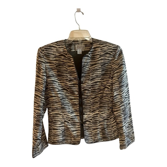 Rafaella Jackets & Blazers - Rafella’s  Silk Jacket Size M Animal Print Mobwife